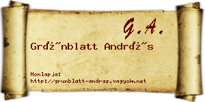 Grünblatt András névjegykártya